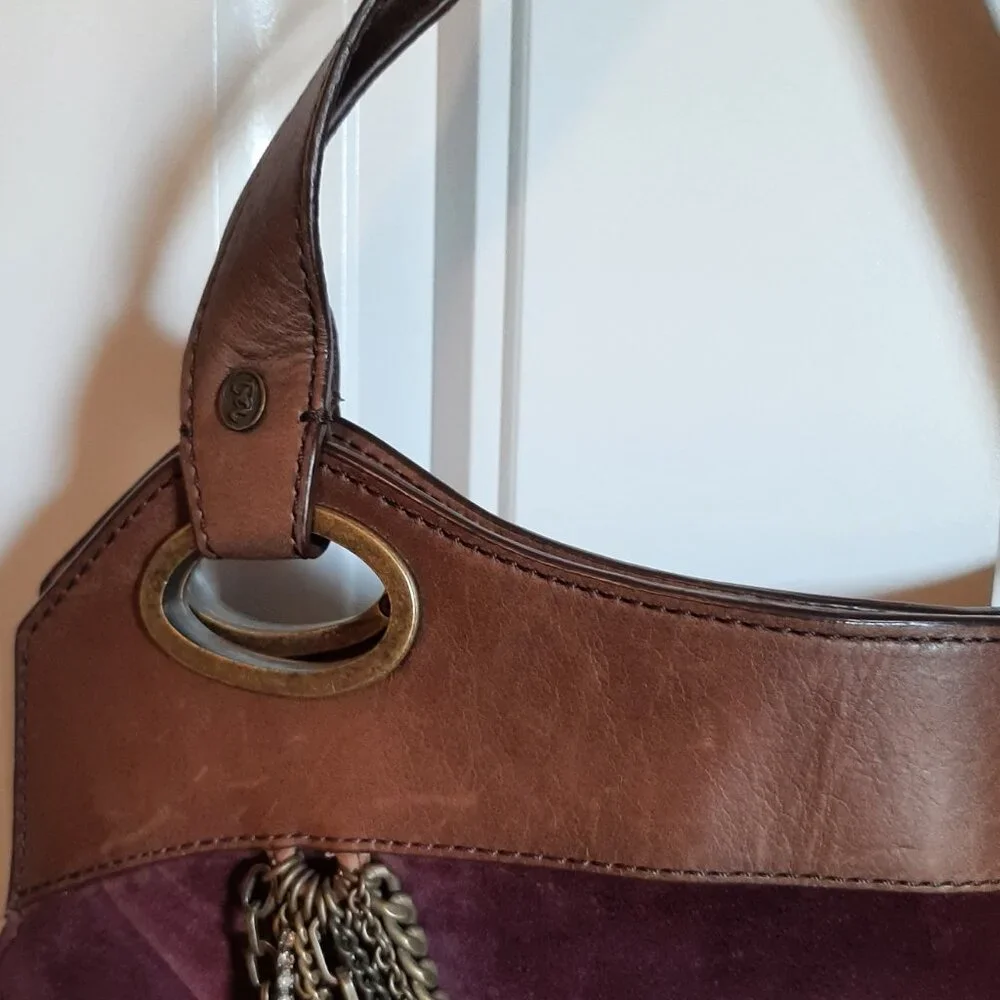 VTG Juicy Couture Y2K Plum Suede & Leather Handbag Purse